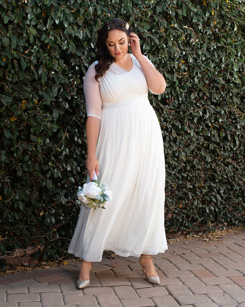 Long Sleeves Chiffon Beach Plus Size Wedding Dresses Online, Cheap Bri –  SposaDresses