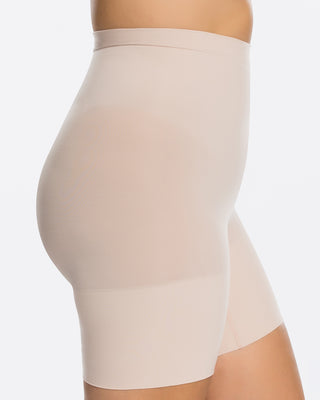 SPANX Slimmer & Shine Open-Bust Mid-Thigh Firm Bodysuit Rose Gold