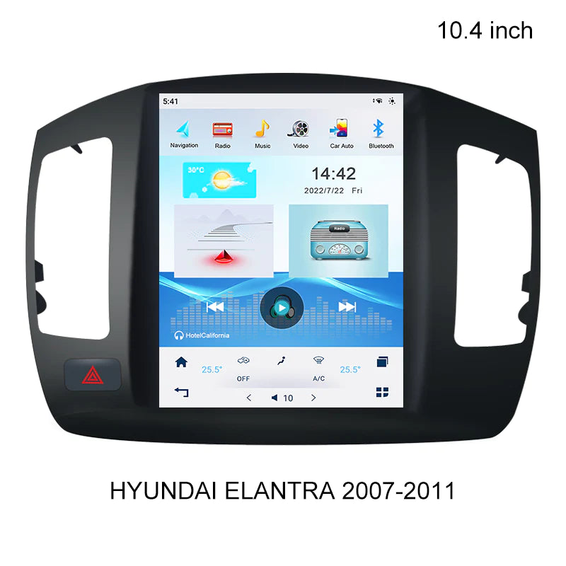 OMNITEK 10.4 Inch Tesla Vertical Screen Car Multimedia Player For HYUNDAI ELANTRA 2007-2011 Bluetooth GPS Navigation