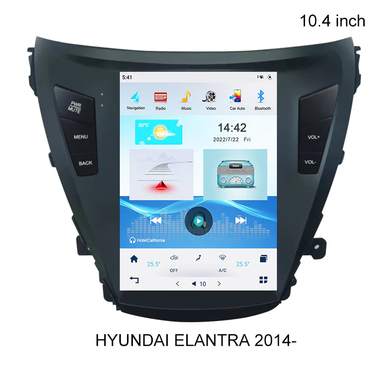 OMNITEK Android 10.4 Inch Tesla Vertical Screen Car Stereo For HYUNDAI ELANTRA 2014- GPS Navigation with Carplay
