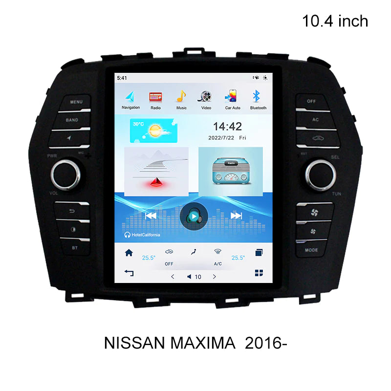 OMNITEK Tesla Vertical Screen Android Car Radio for NISSAN Maxima 2016- Car Stereo 10.4 Inch Multimedia Player GPS Navigation With Buletooth WiFi Mirror Link