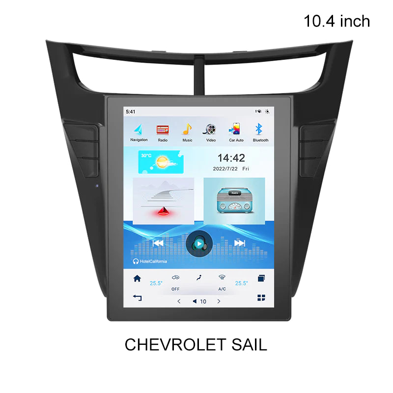 OMNITEK 10.4 Inch Tesla Style Vertical Screen Car Radio Stereo For CHEVROLET SAIL Multimedia Player Wireless Carplay Android Auto