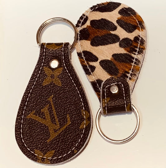 Upcycled Louis Vuitton Leather Keychain Keyfob