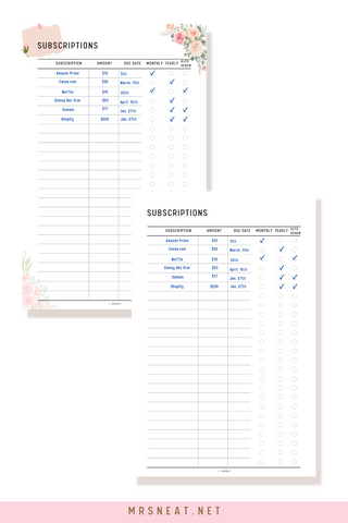 Subscription expenses tracker