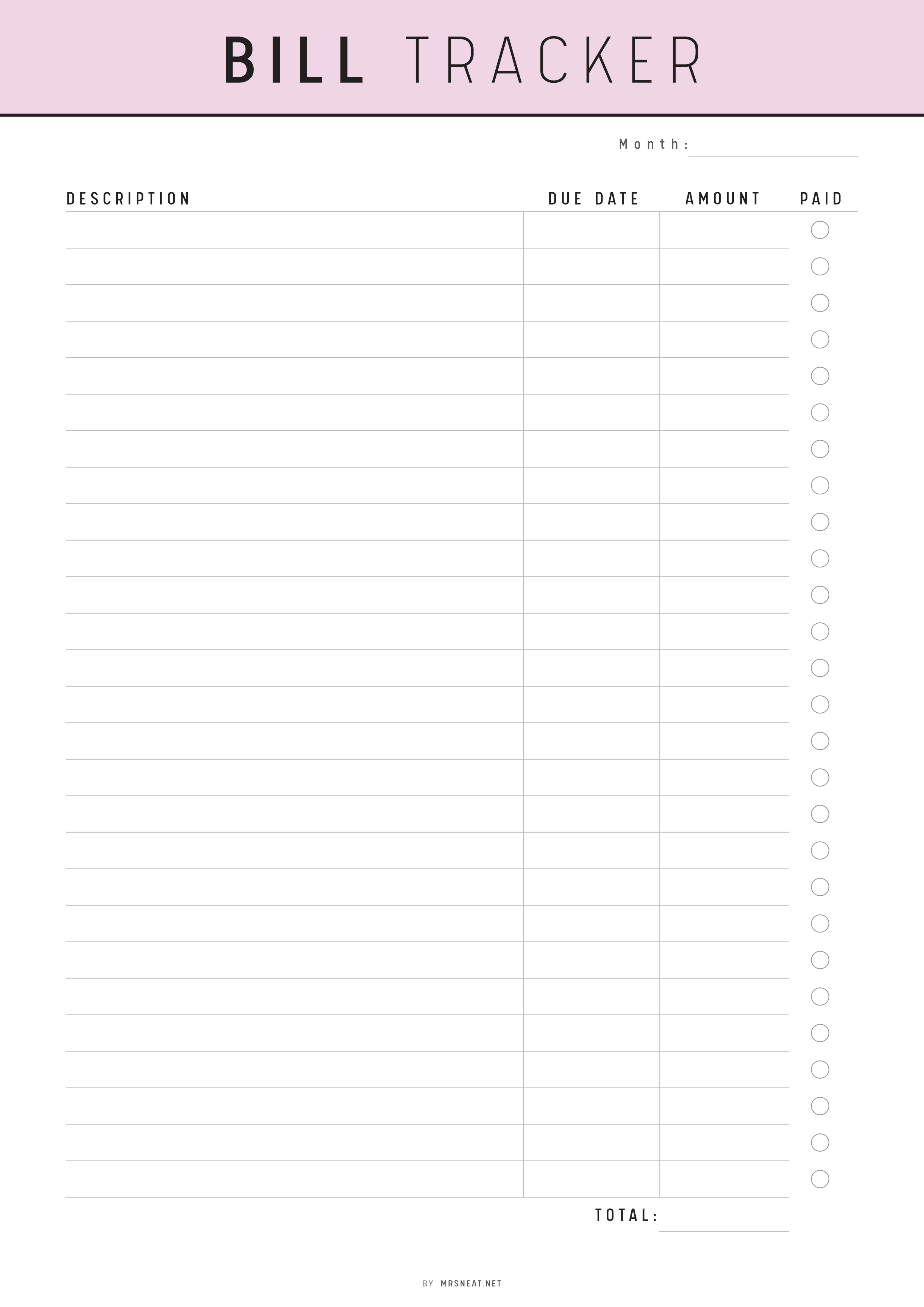 Bill Payment Tracker