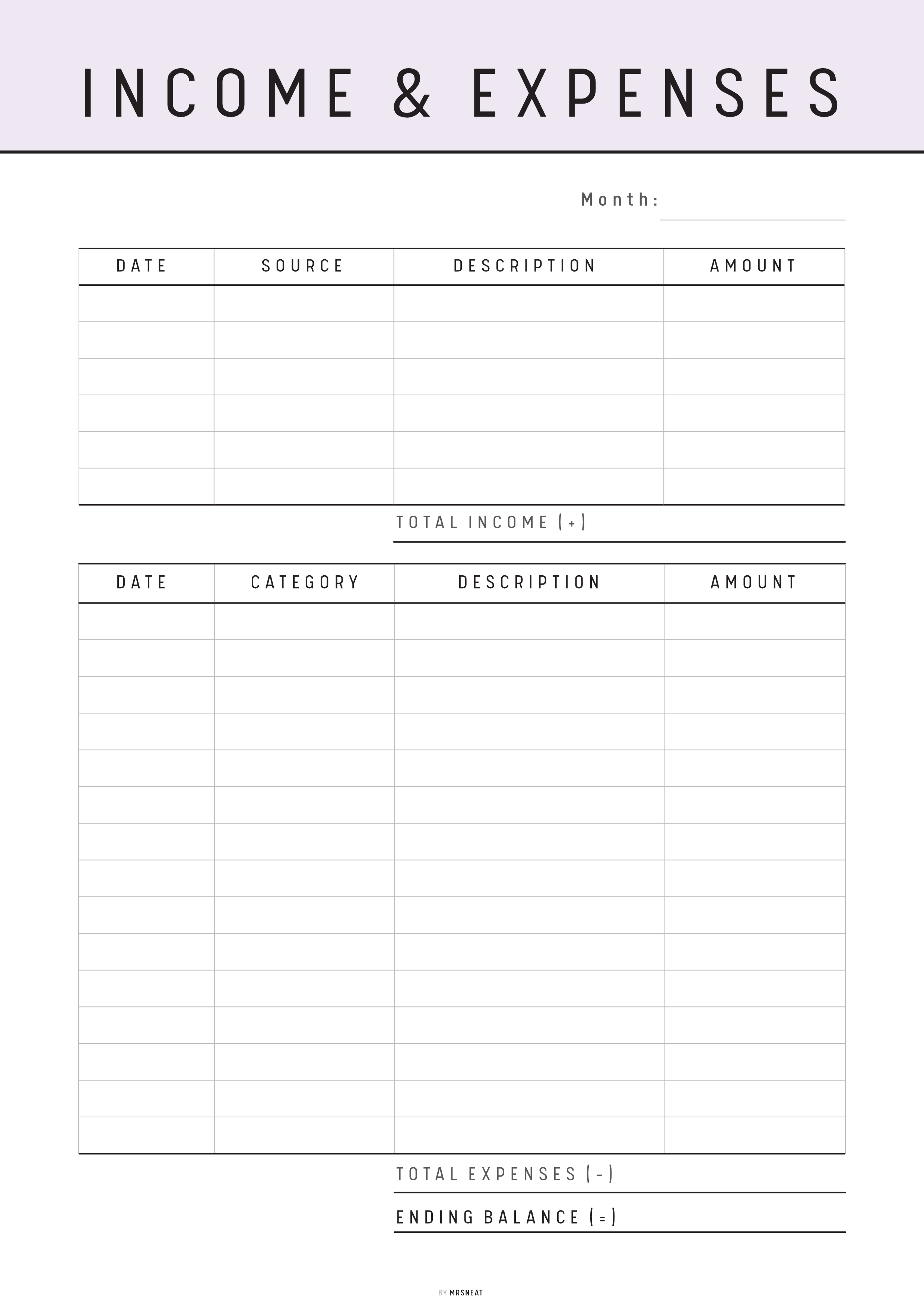 Achieve Your Financial Goals: Must-Have Income and Expense Tracker Printables