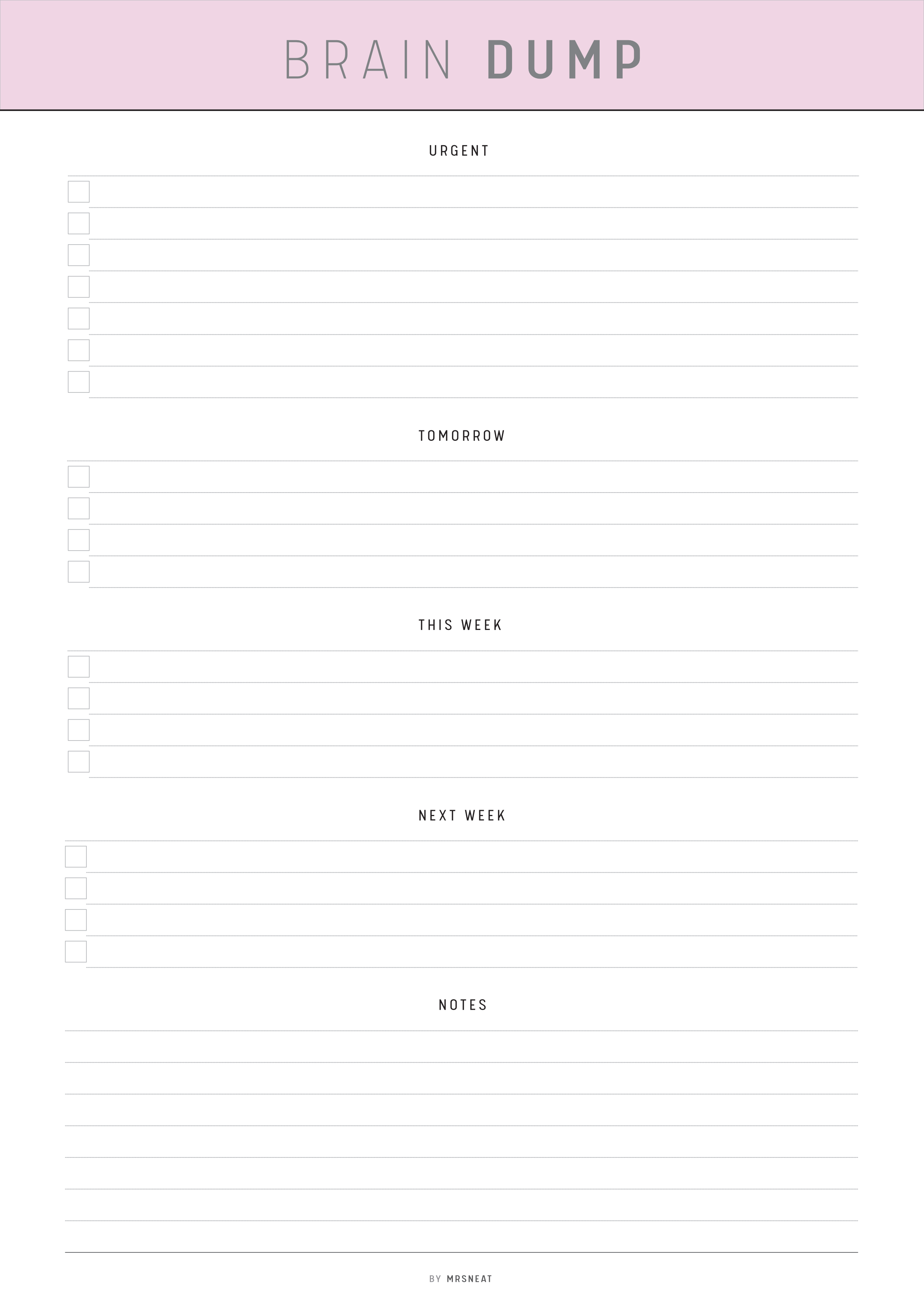 Brain Dump Template