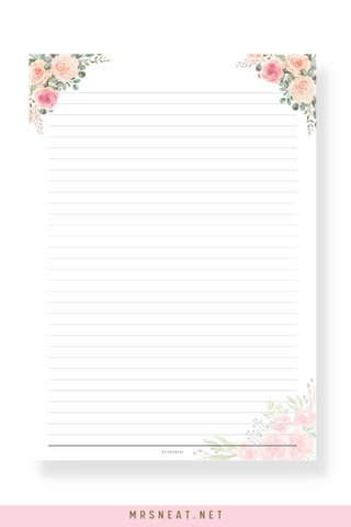 Discover the delightful world of floral printable writing paper