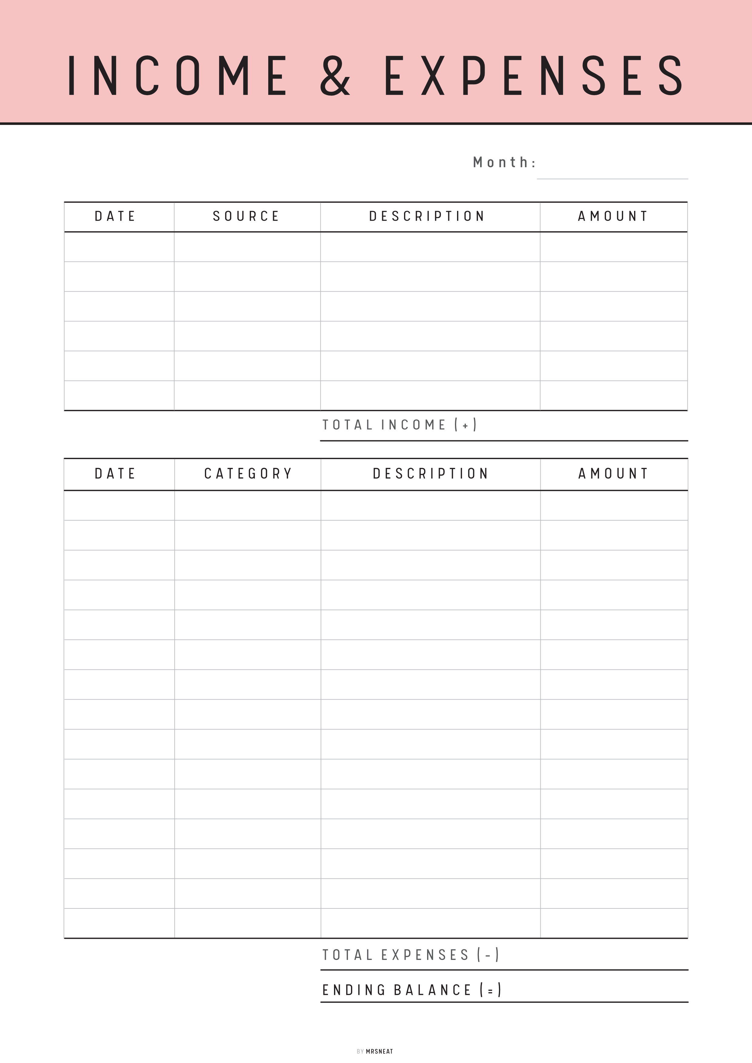 Achieve Your Financial Goals: Must-Have Income and Expense Tracker Printables