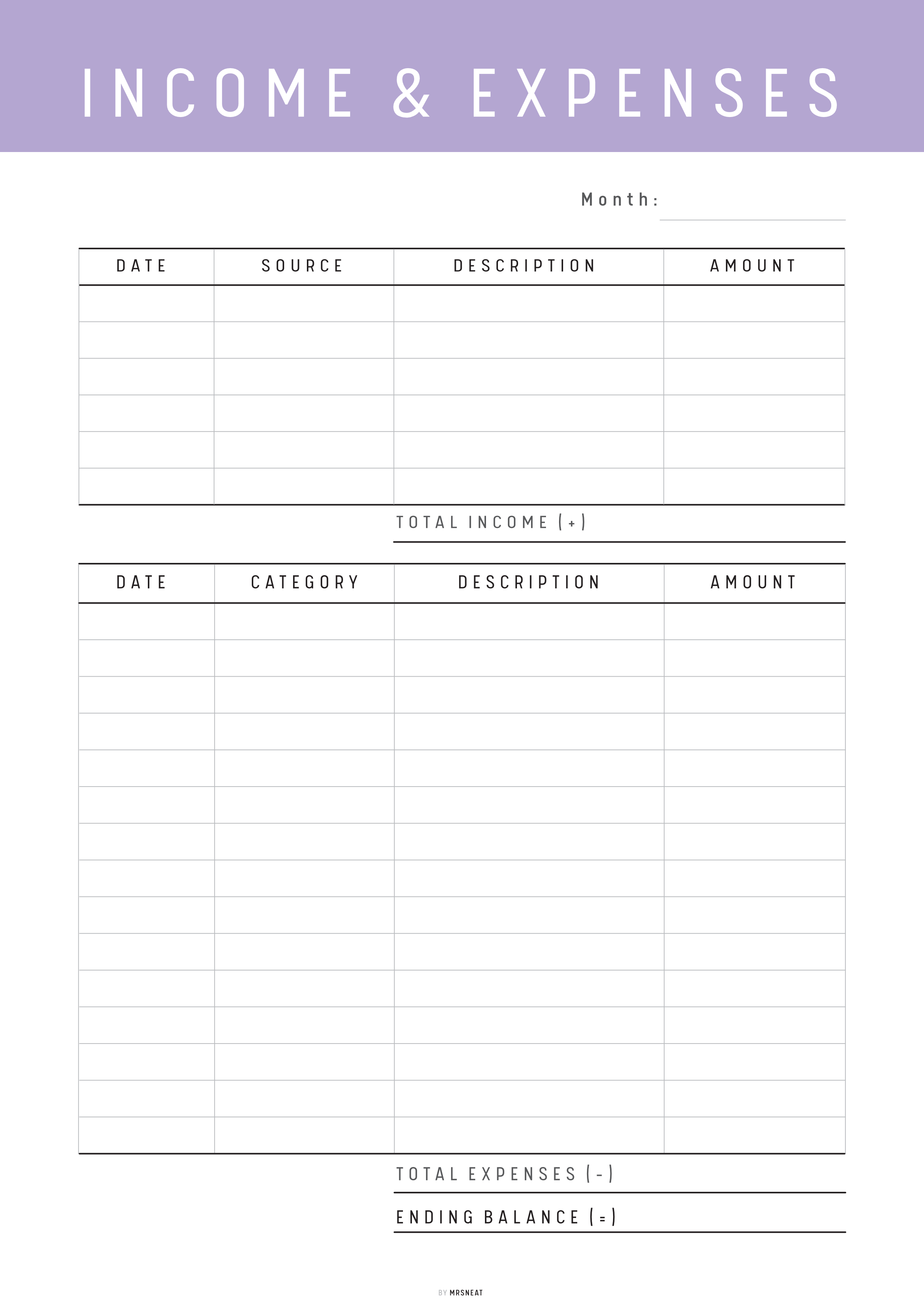 Achieve Your Financial Goals: Must-Have Income and Expense Tracker Printables