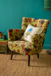 Olive Bird of Paradise Velvet Chair
