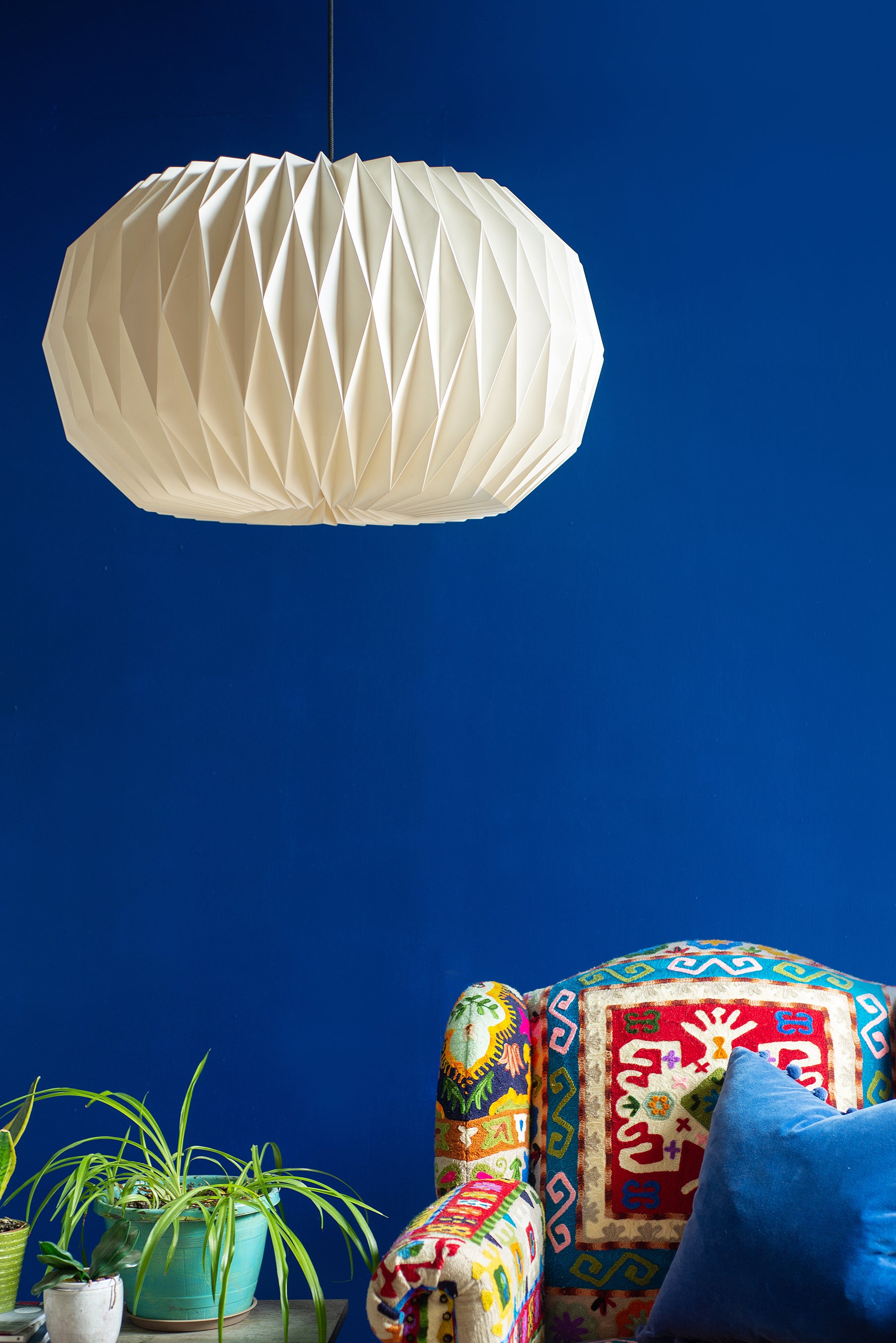 Sphere Natural Pleated Paper Lampshade Handmade And