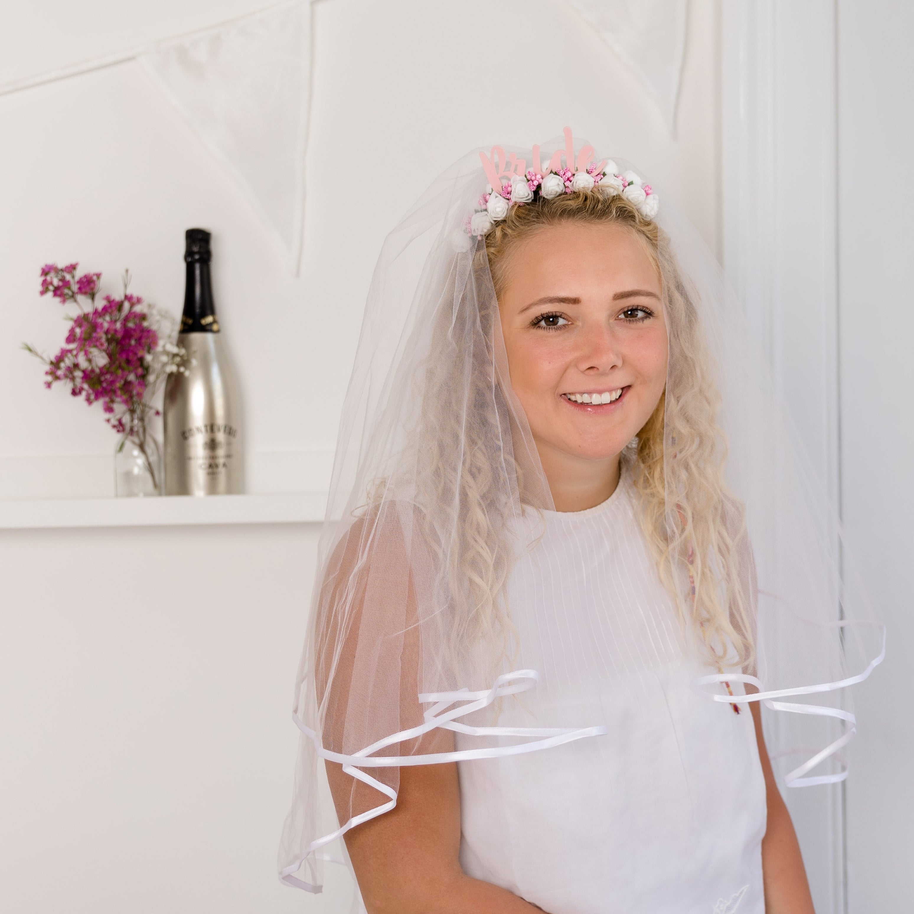 Bridal Headband with Removable Veil