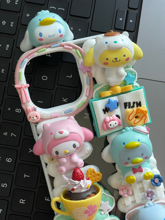 Melody  Sanrio DIY Decoden Handmade Custom Cream Phone Case for