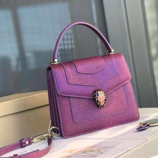 BVLGARI Serpenti Forever Leather Top-handle Bag in Purple