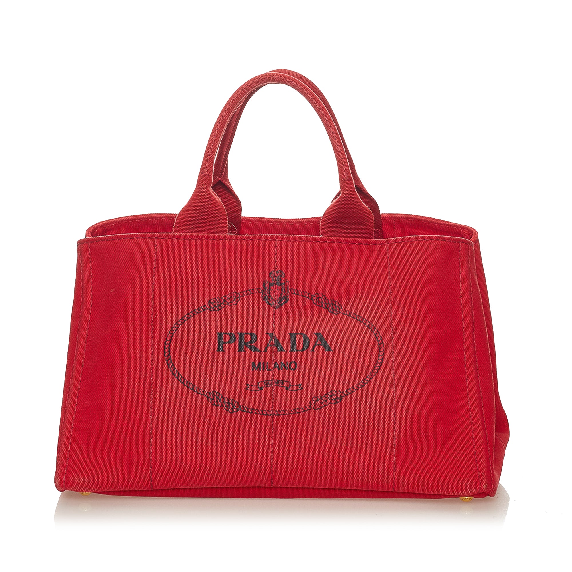 prada red canvas bag