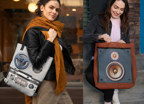 Reel to Reel and Speaker Woman Tote Bag