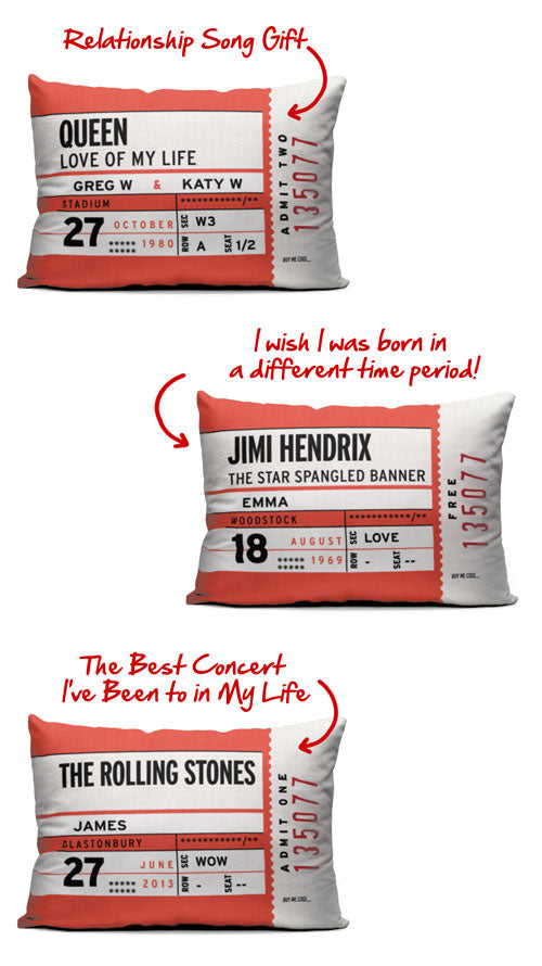 Luve Music Concert Ticket Personalize Pillow