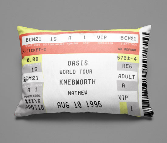 Music Concert Stub Ticket Throw Pillow