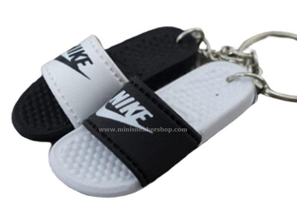 nike black silver flip flops