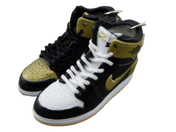 Mini Sneaker Keychain 3d Air Jordan 1 Top 3 Black Gold Mini Sneaker Shop