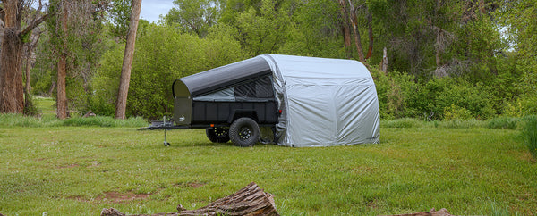 Moon Unit and Crashpad Camping Trailer in the Rain