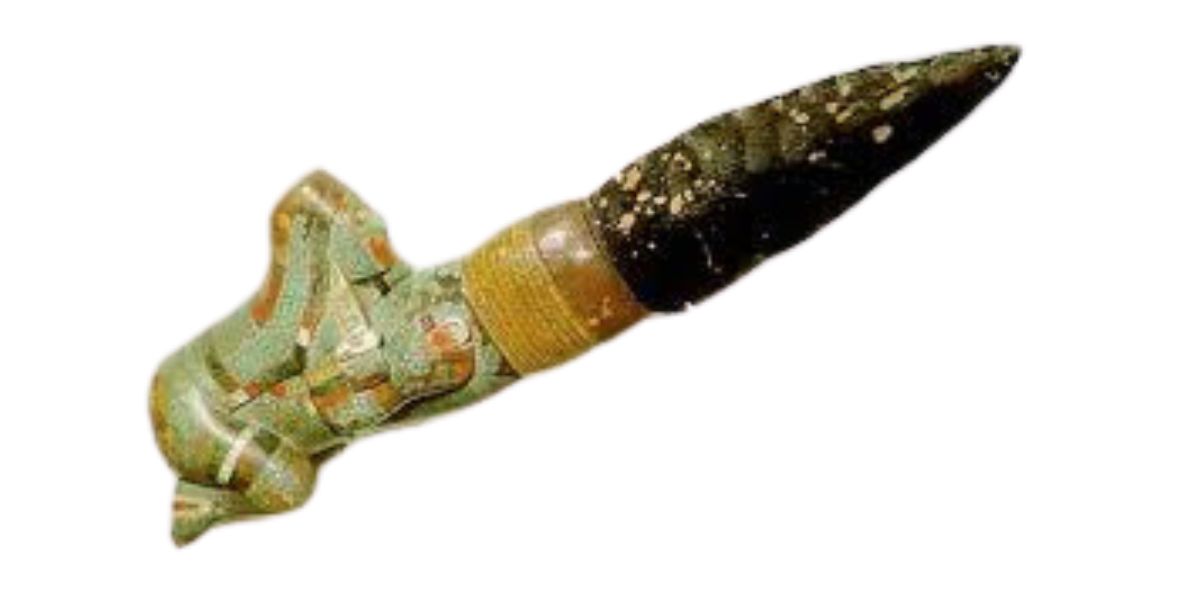 Cuchillo de obsidiana utilizado para los sacrificios