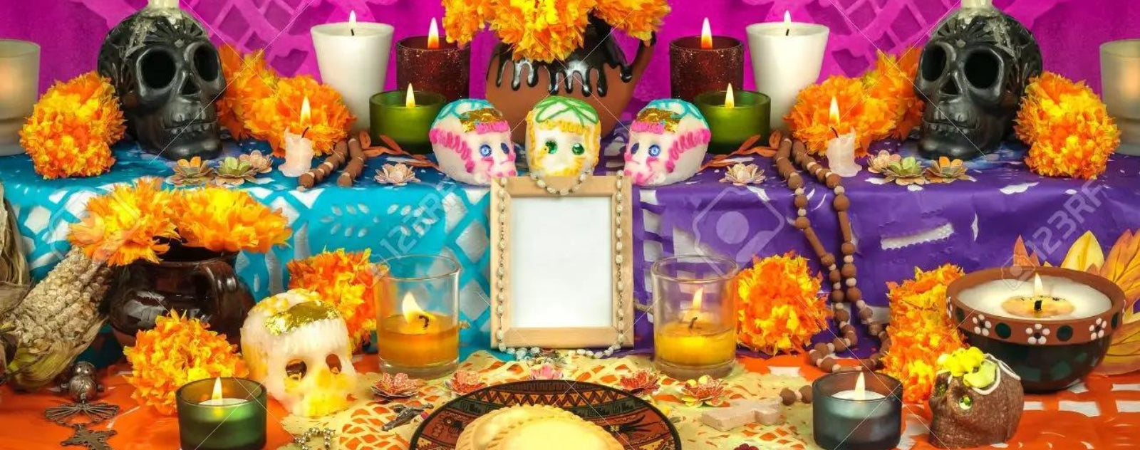 Altar con Calaveras Mexicanas durante el Día de Muertos
