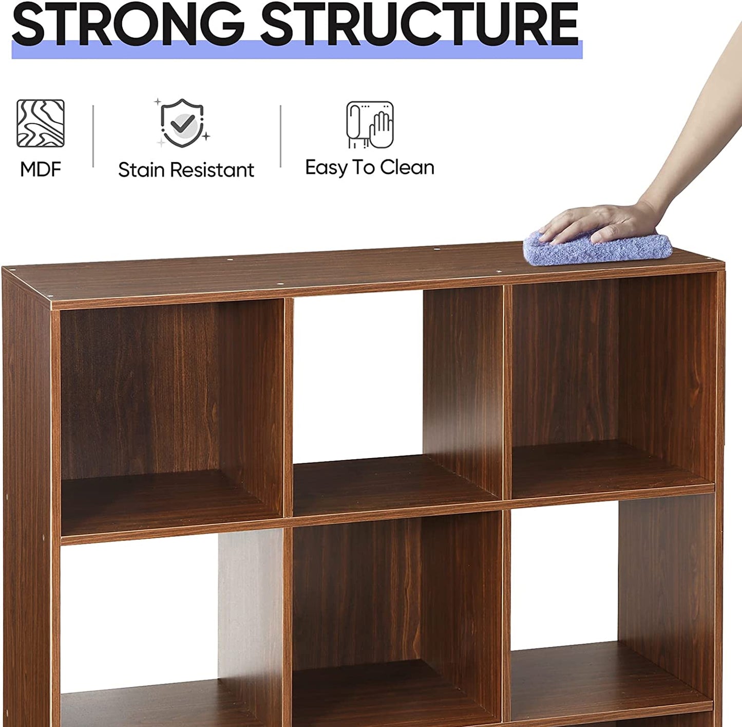9 Cube Storage Organizer, Modular Storage Organizer Cabinet, 3-Tier Bookshelf Bookcase for Home Office