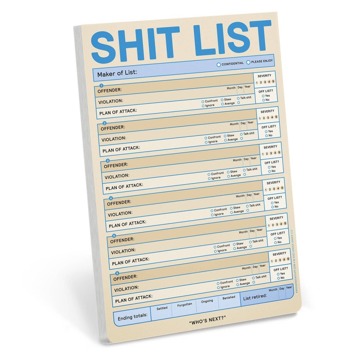 Knock Knock - Shit List Pad (Pastel Version)