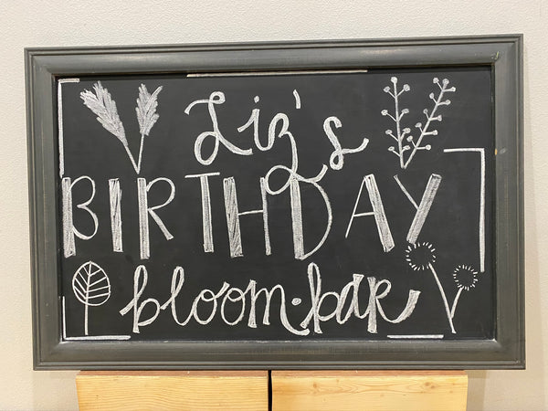 birthday bloom bar sign
