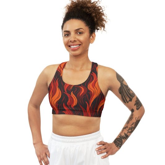 Seamless Sports Bra, with Crochet flowers design print - Illustraitions in  Symbiosis