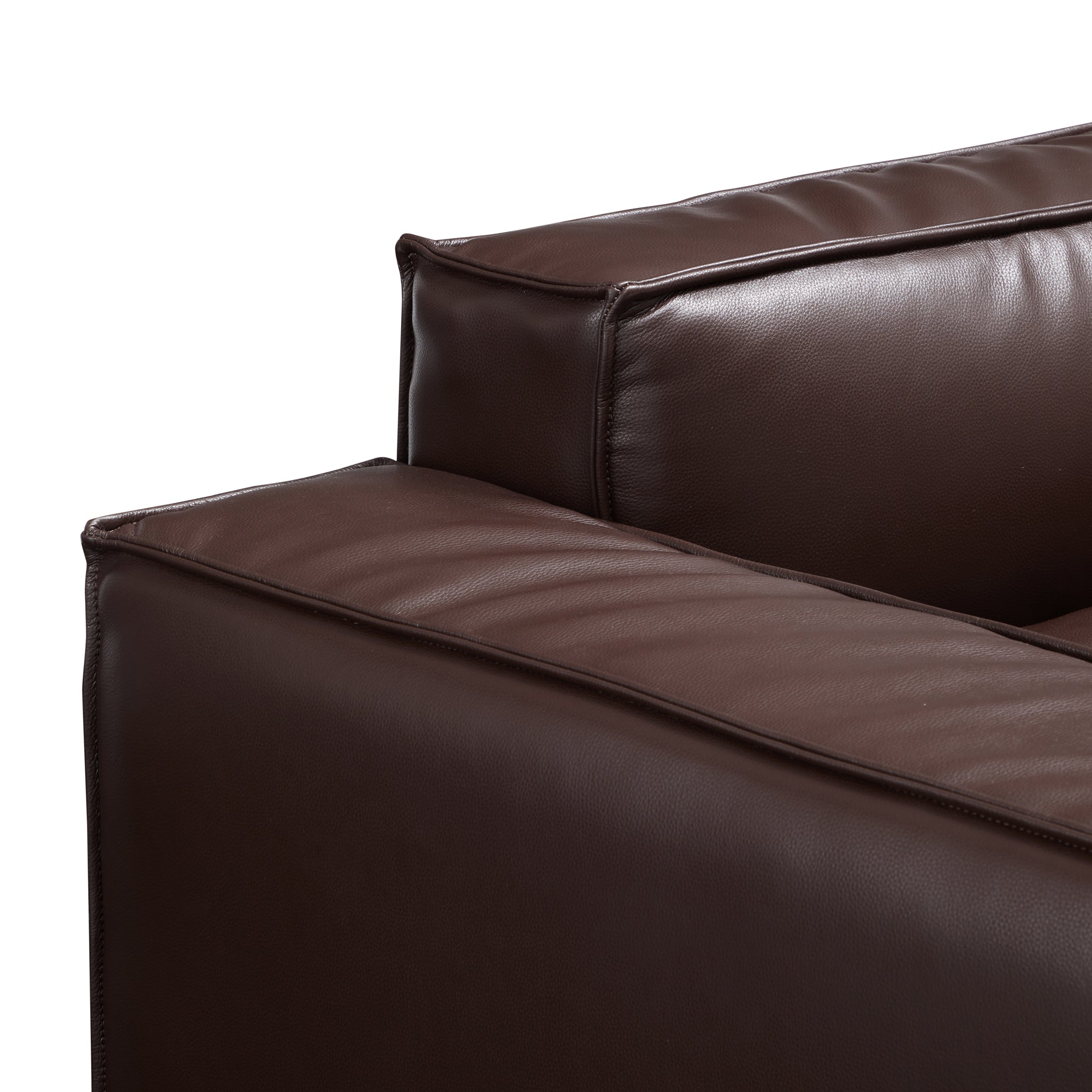 Luxury Minimalist Dark Brown Leather Armchair