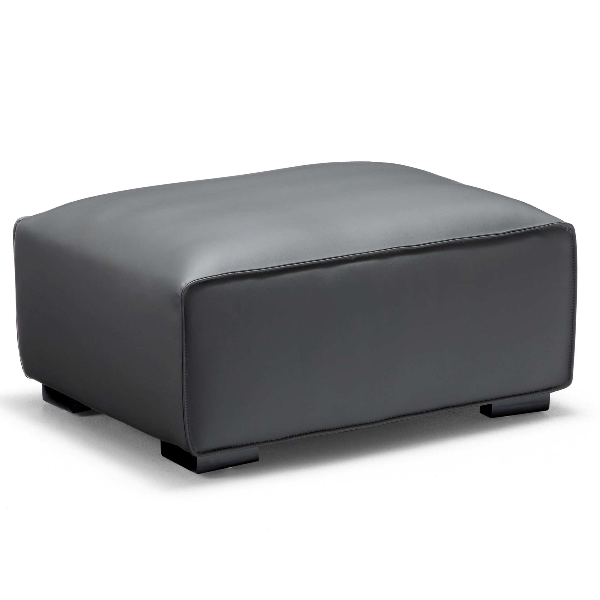 Domus Modular Dark Gray Leather Sofa and Ottoman