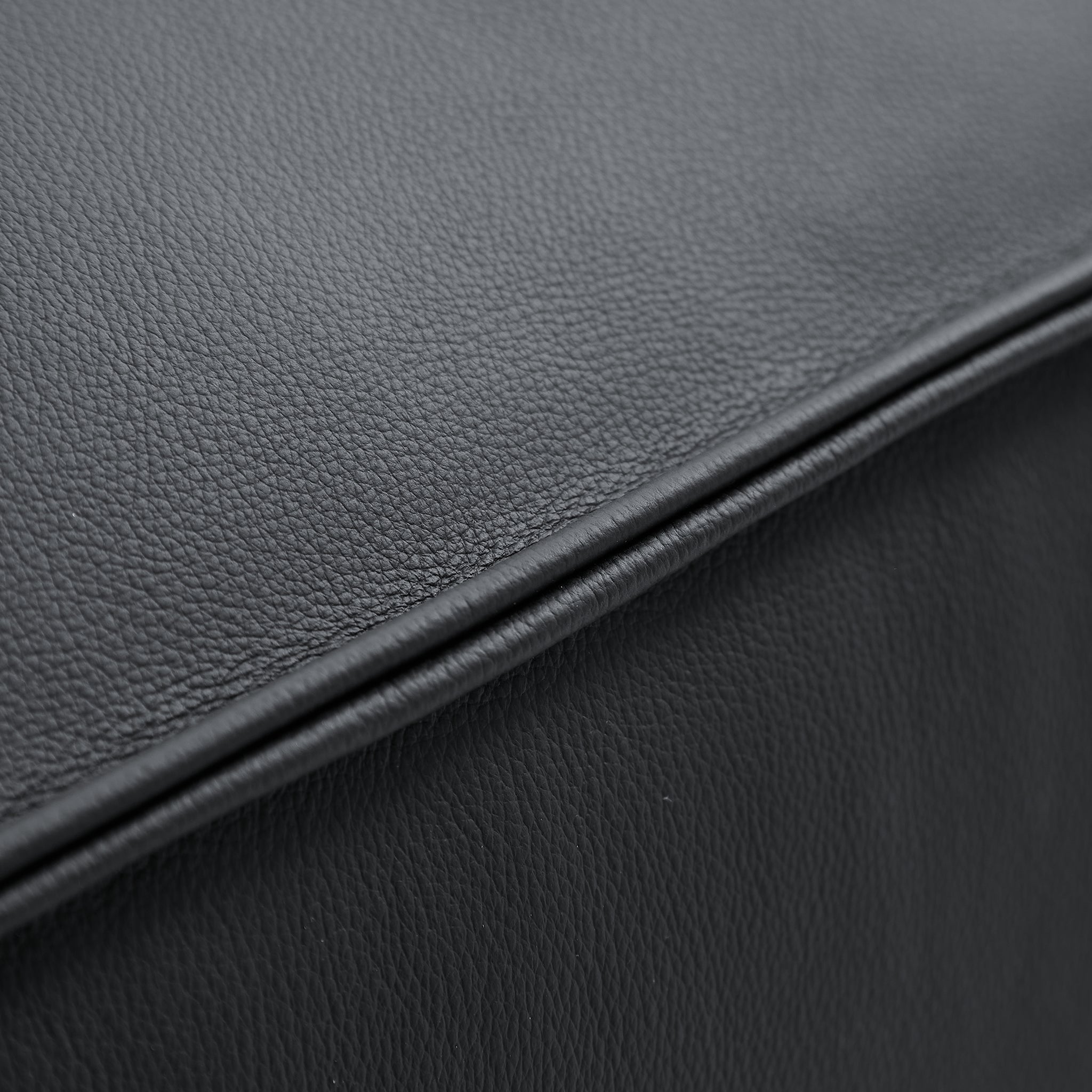 Domus Modular Black Leather U-Shaped Sectional
