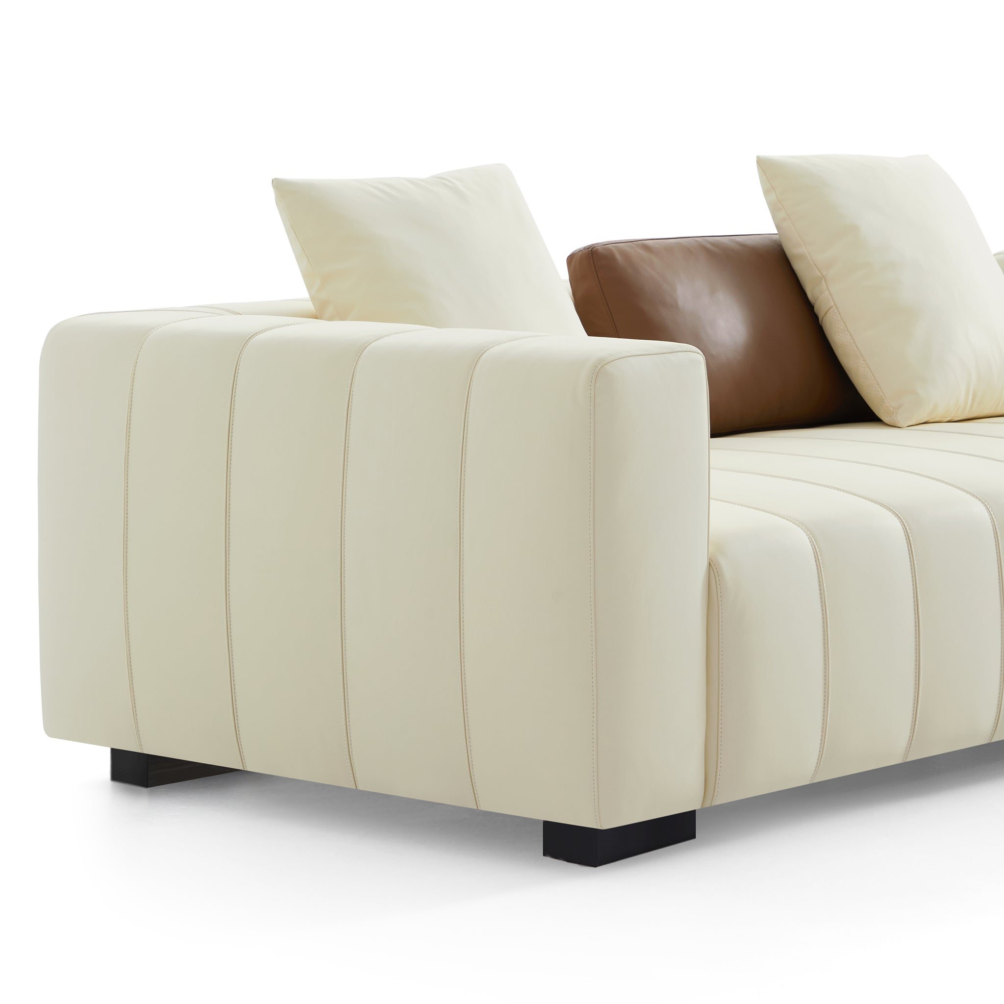 Piano L-Shaped Leather Sectional Sofa