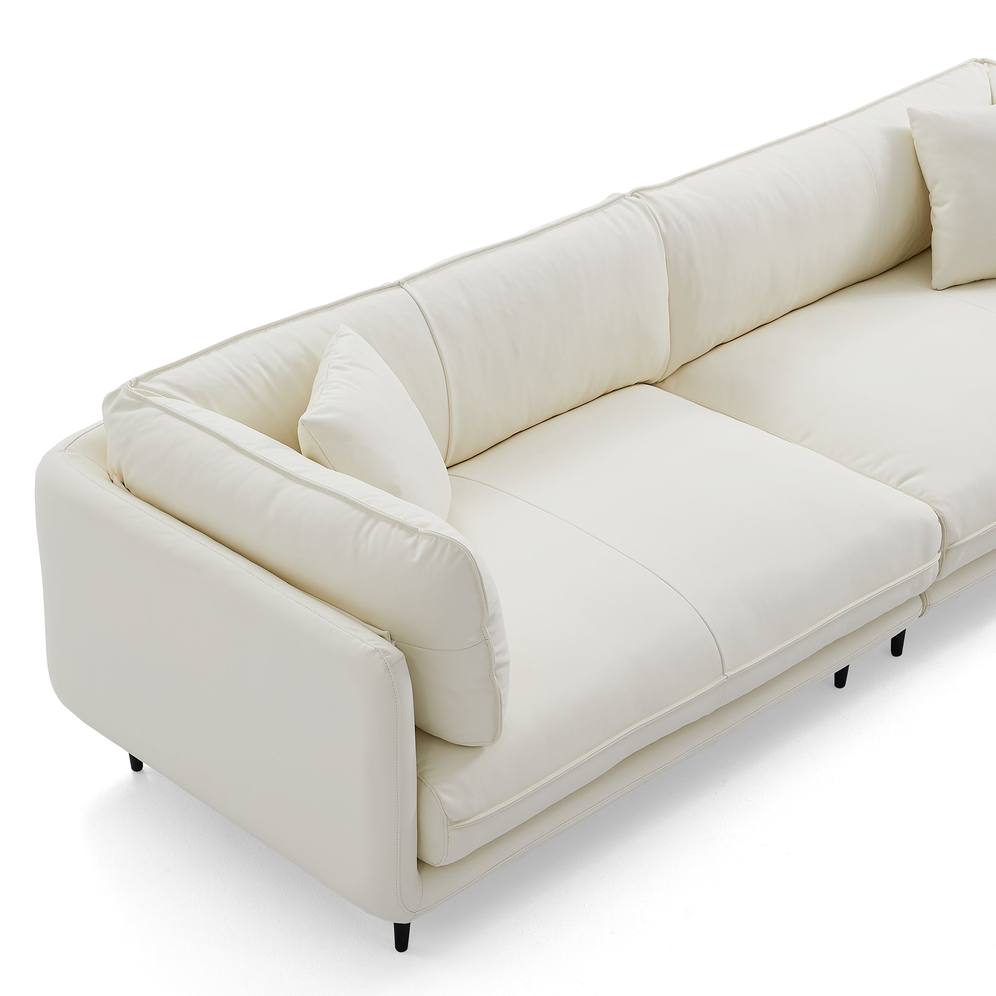 Vanilla White Leather Sofa