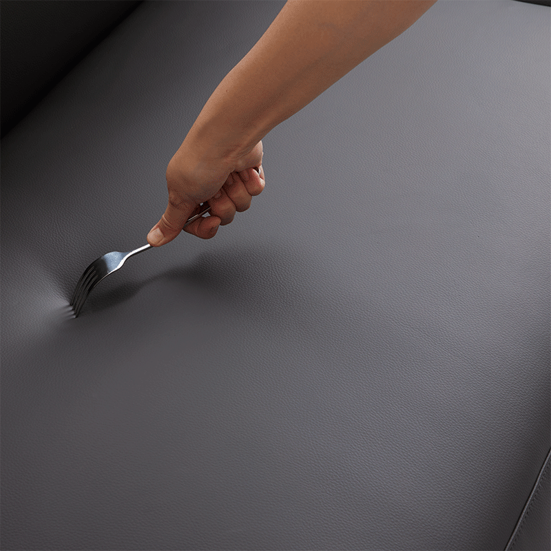 Noble Dark Gray Leather Sofa Set