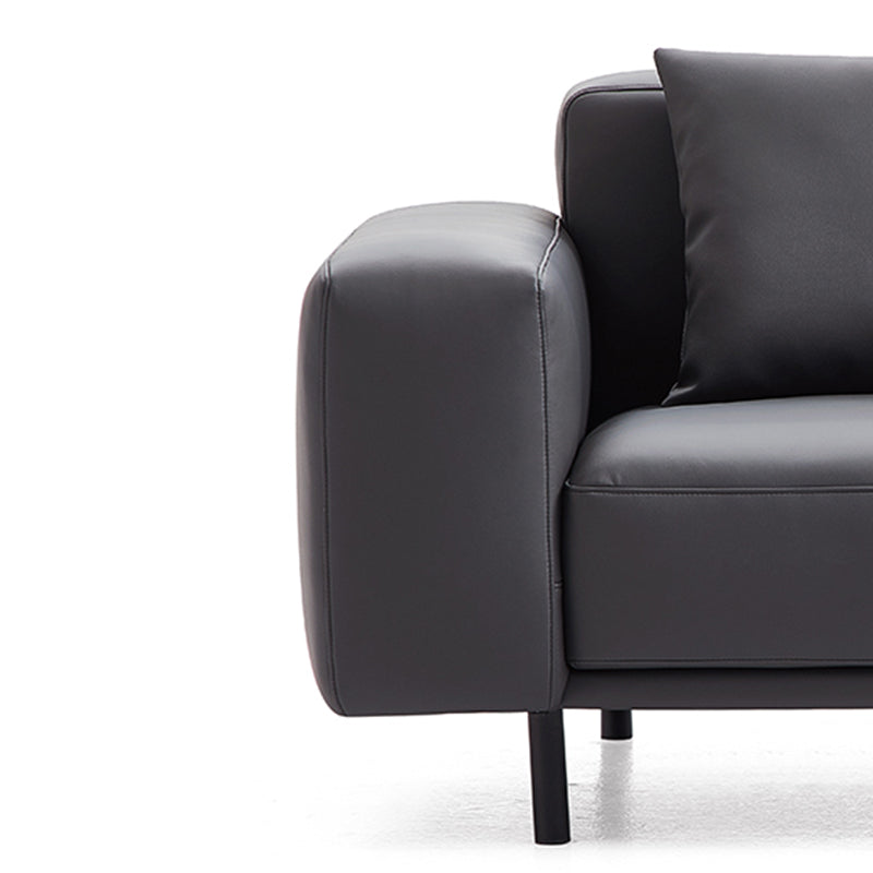 Noble Dark Gray Leather Armchair