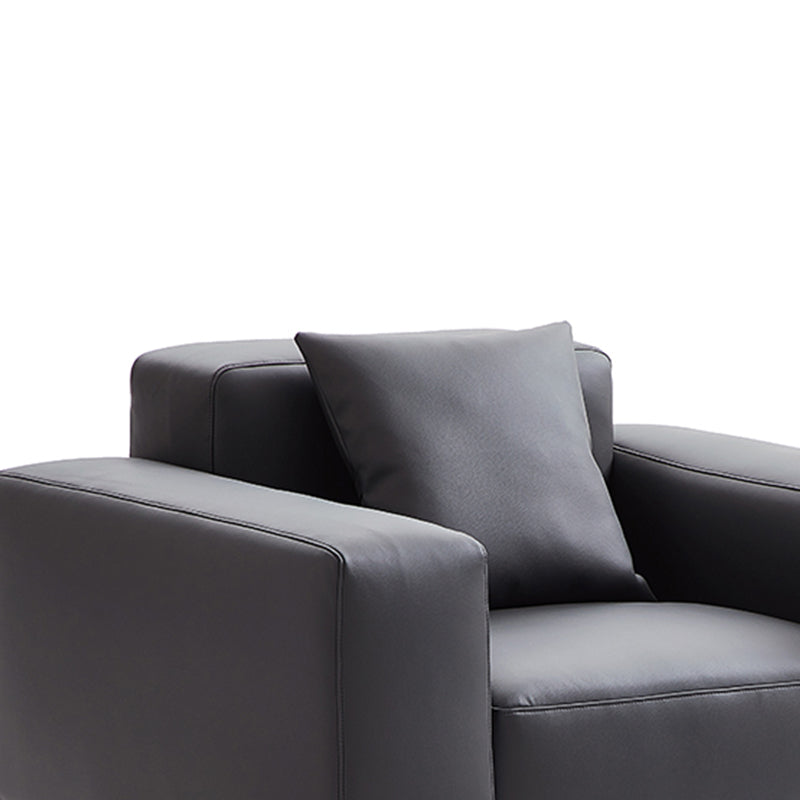 Noble Dark Gray Leather Armchair
