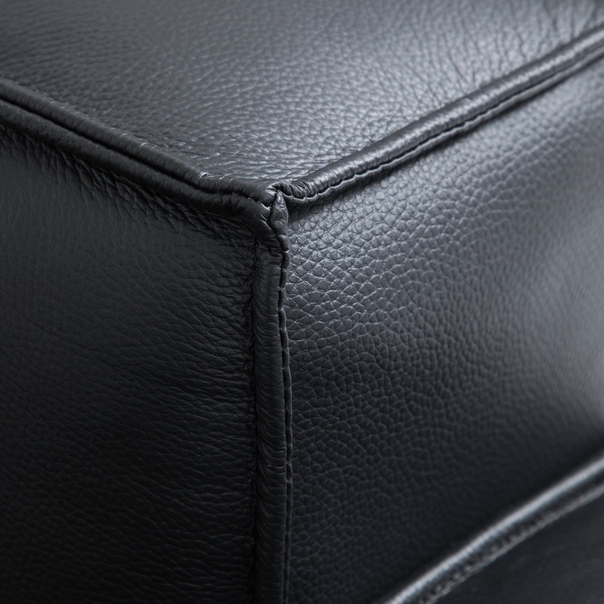 Luxury Minimalist Leather Black Sofa