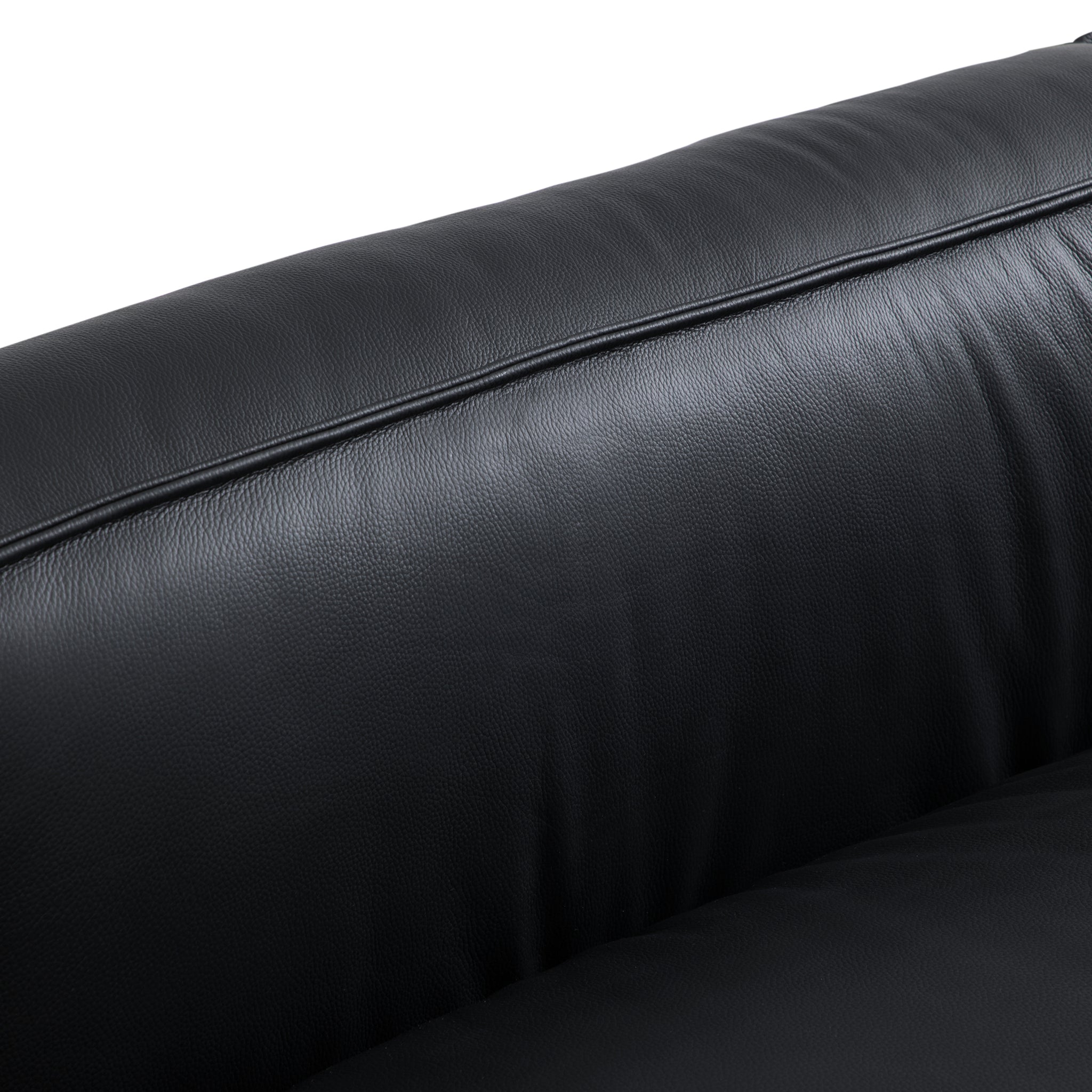 Luxury Minimalist Leather Black U-Shaped Sectional Sofa