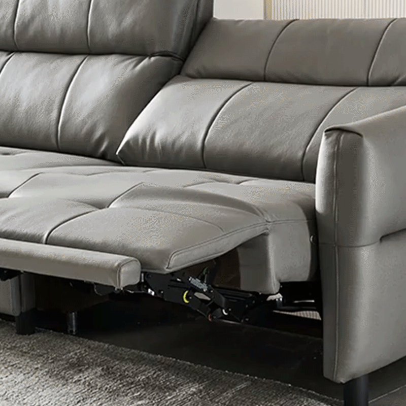 Lattice Charcoal Gray Leathaire Modular Recliner Sofa