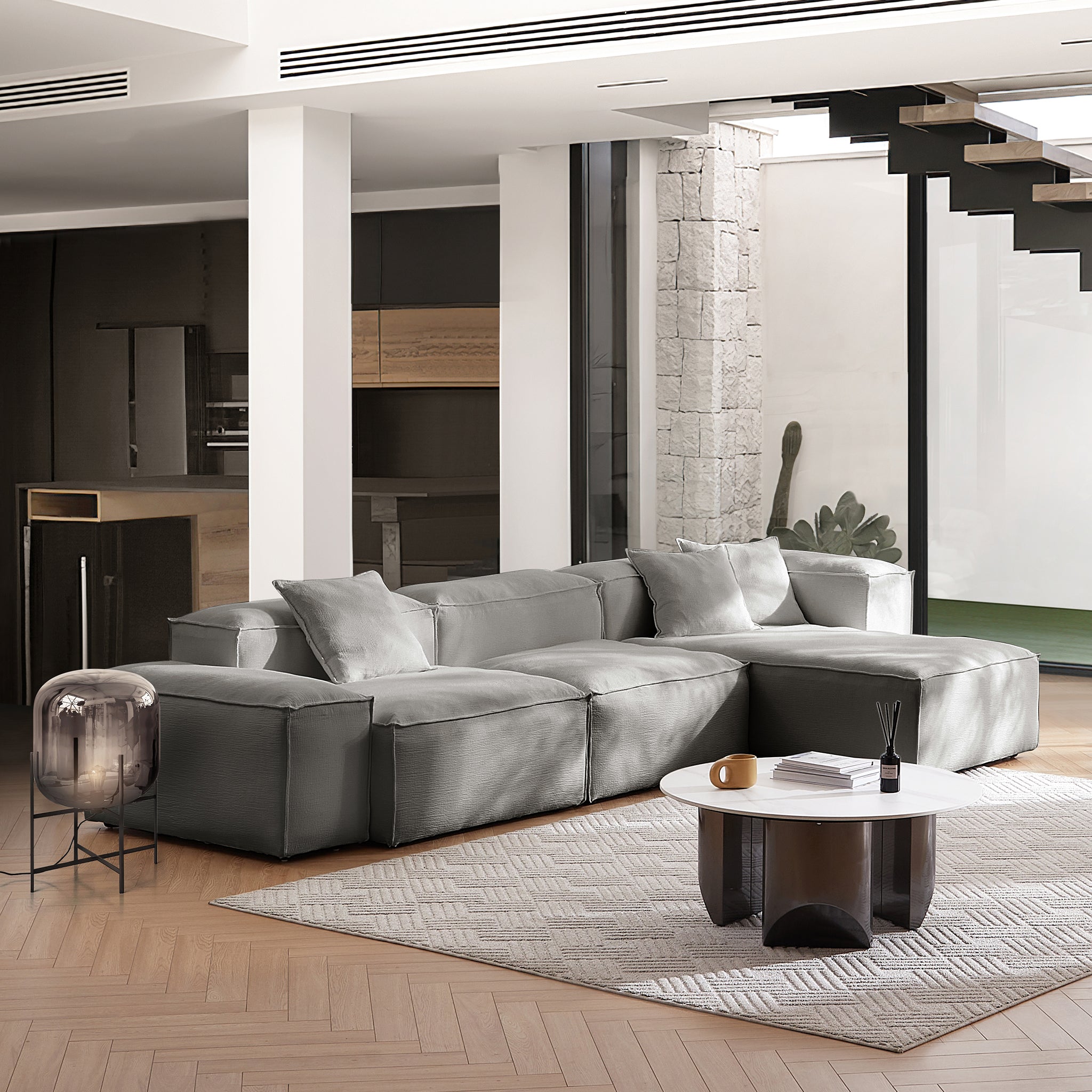 Freedom Modular Gray Sectional Sofa