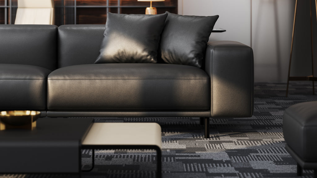 Noble Dark Gray Leather Sofa
