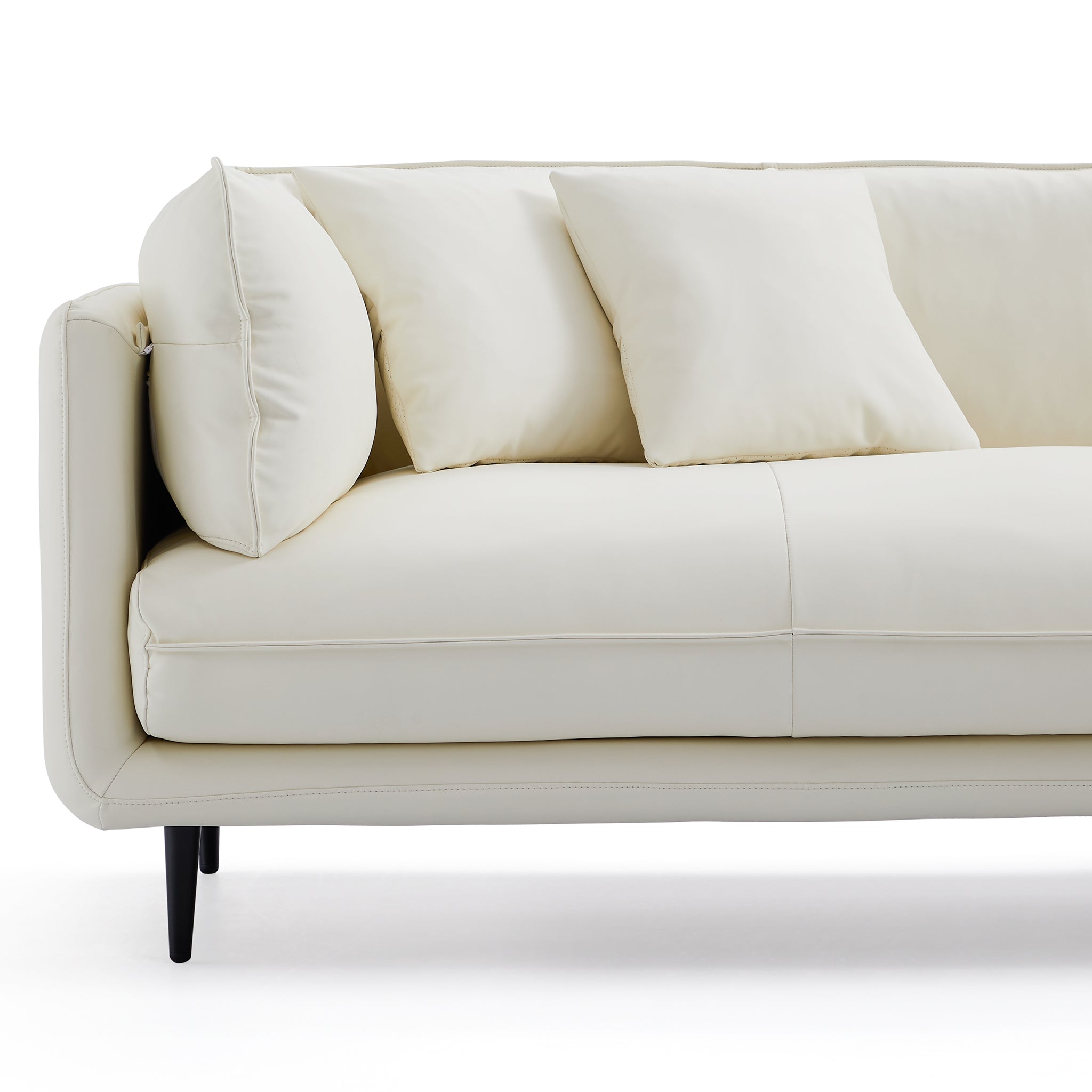 Vanilla White Leather Sofa