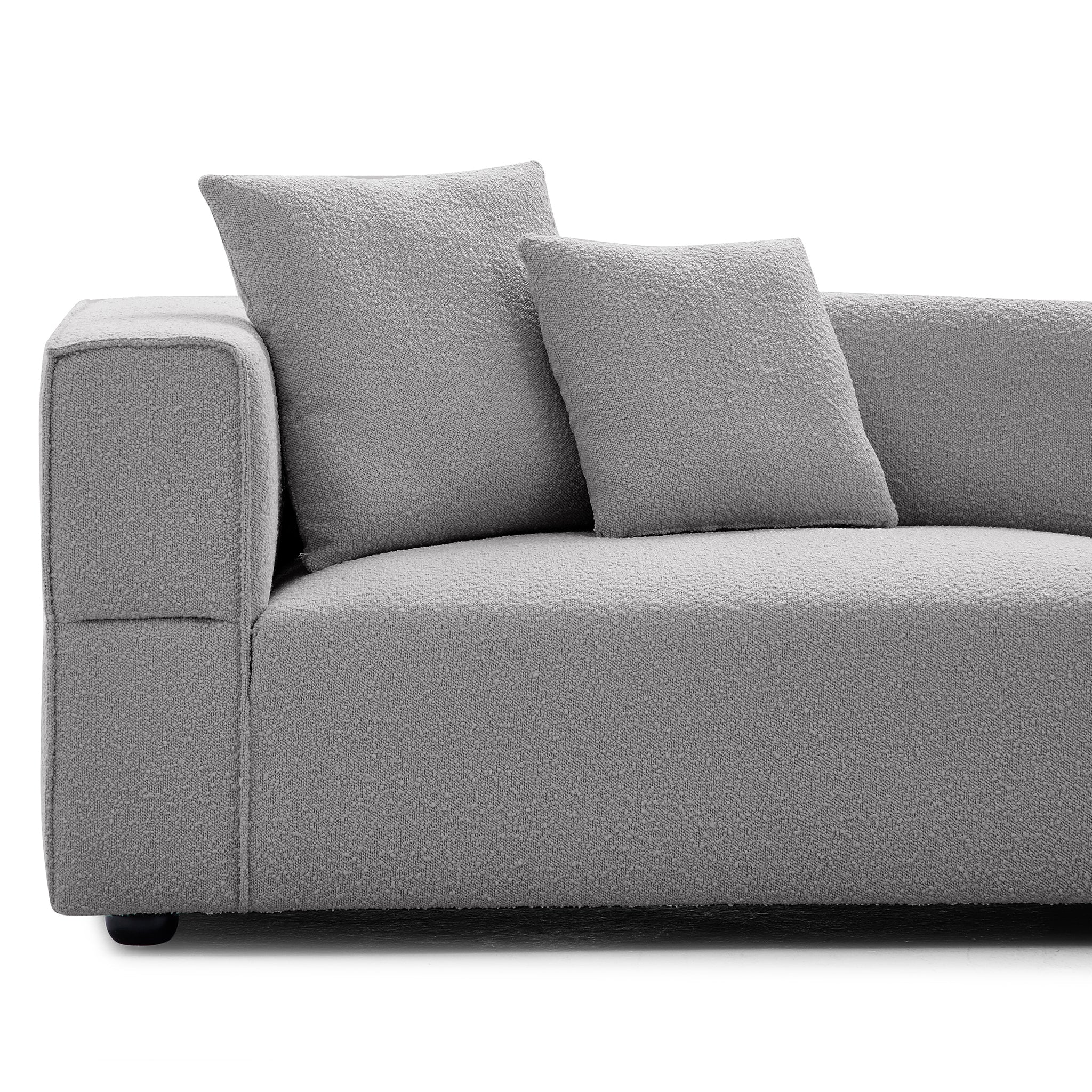 Nordic Modern Gray Sofa with Ottoman