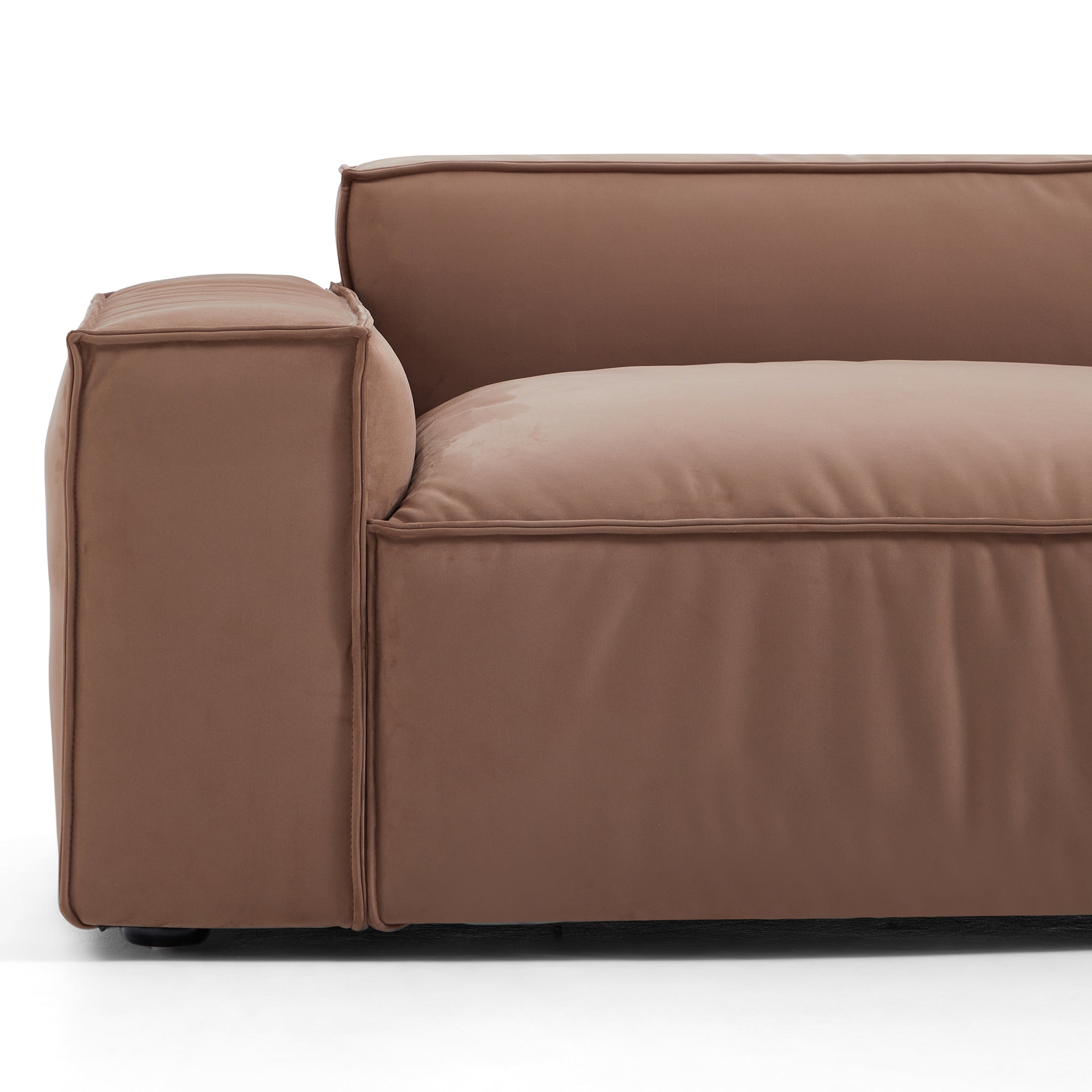 Luxury Minimalist Brown Fabric Sofa