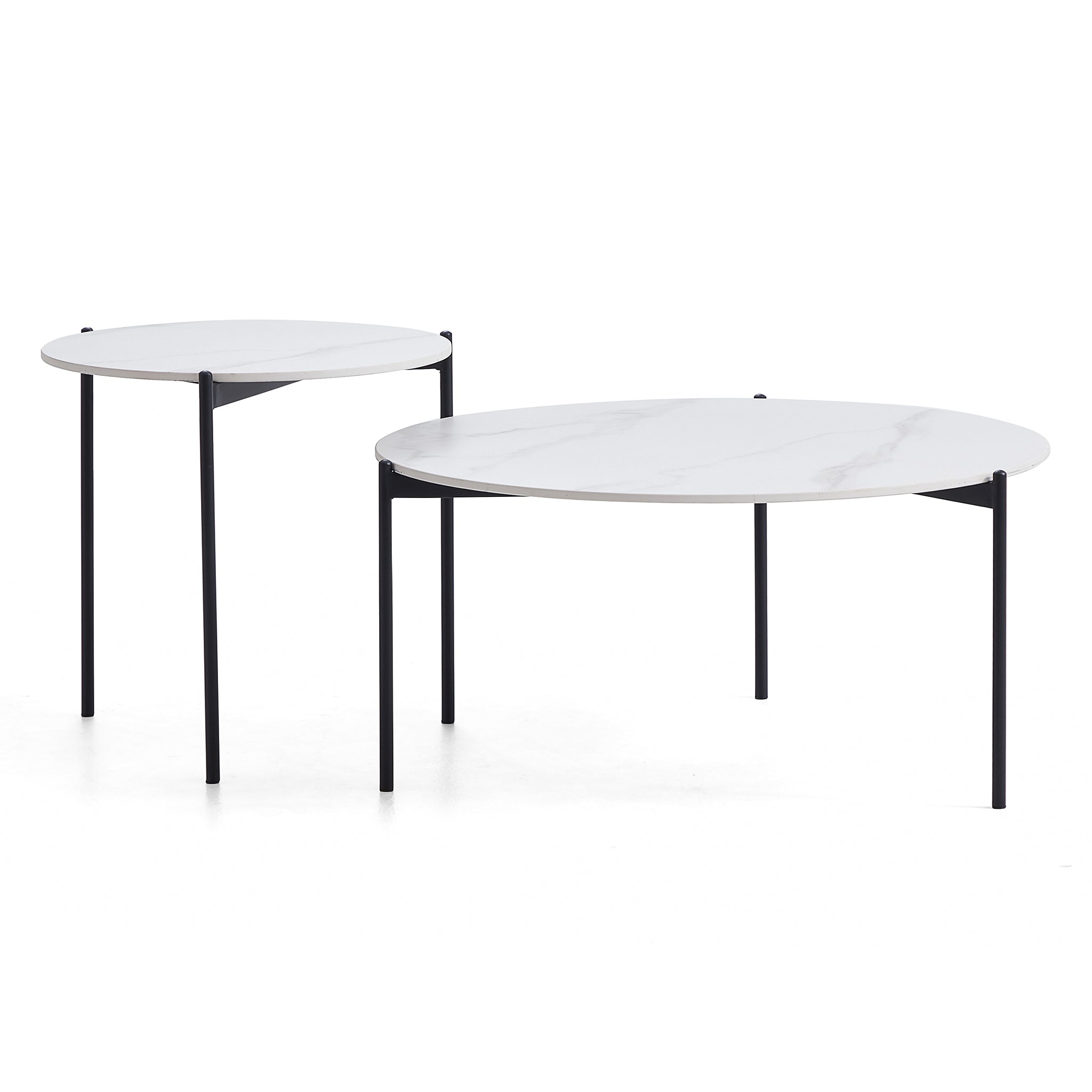 Milan White Sintered Stone Coffee Table Set
