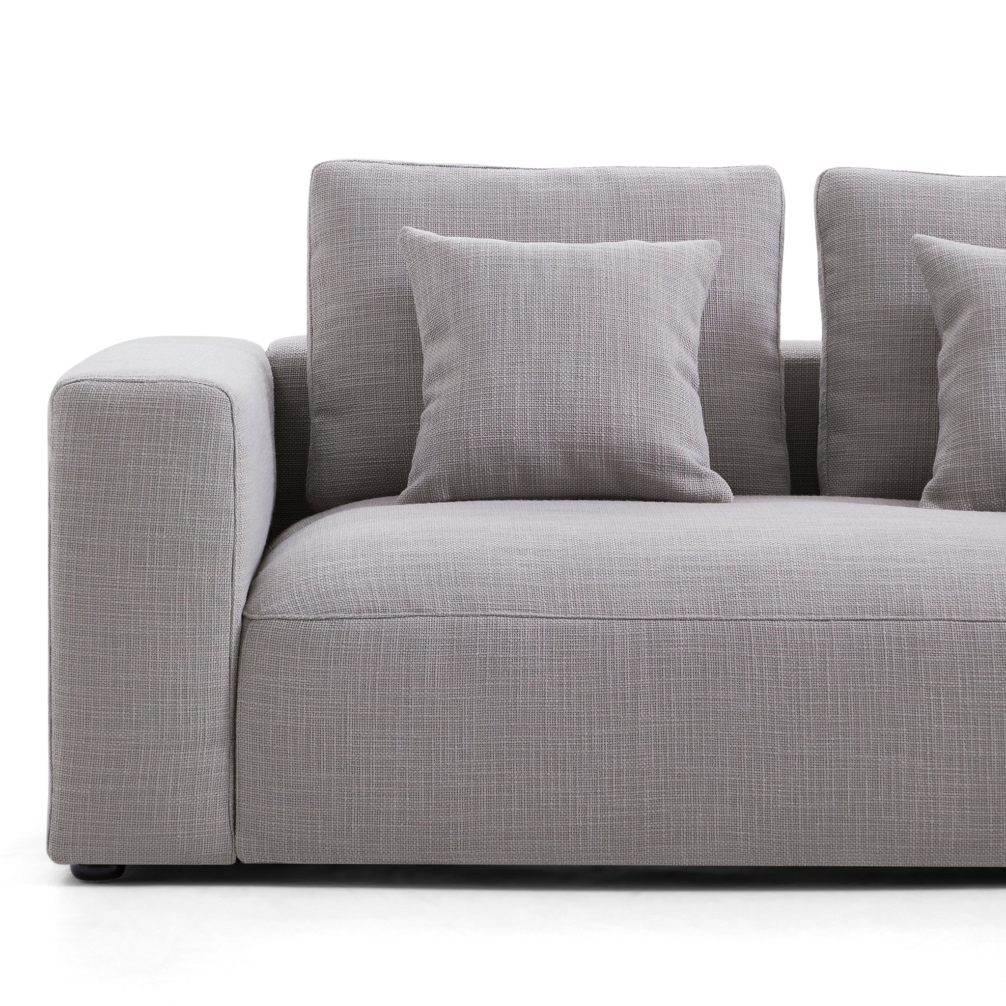 Nathan Modular Light Gray Polyester Fabric Sofa